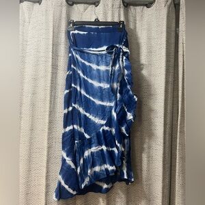 Elegant Asymmetrical Blue and White Skirt